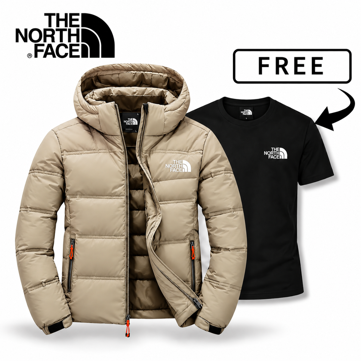 The North Face™ Essential Puffer Jacket + Free T-Shirt