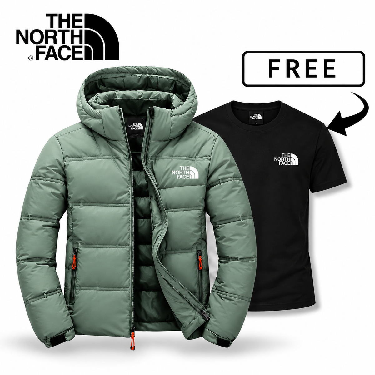 The North Face™ Essential Puffer Jacket + Free T-Shirt