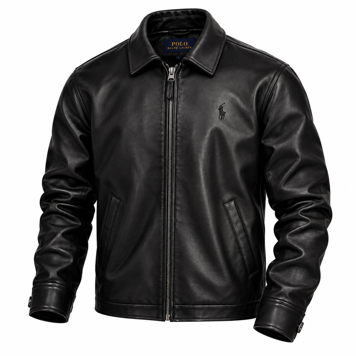 Polo Ralph Lauren Classic Leather Jacket + Free T-Shirt