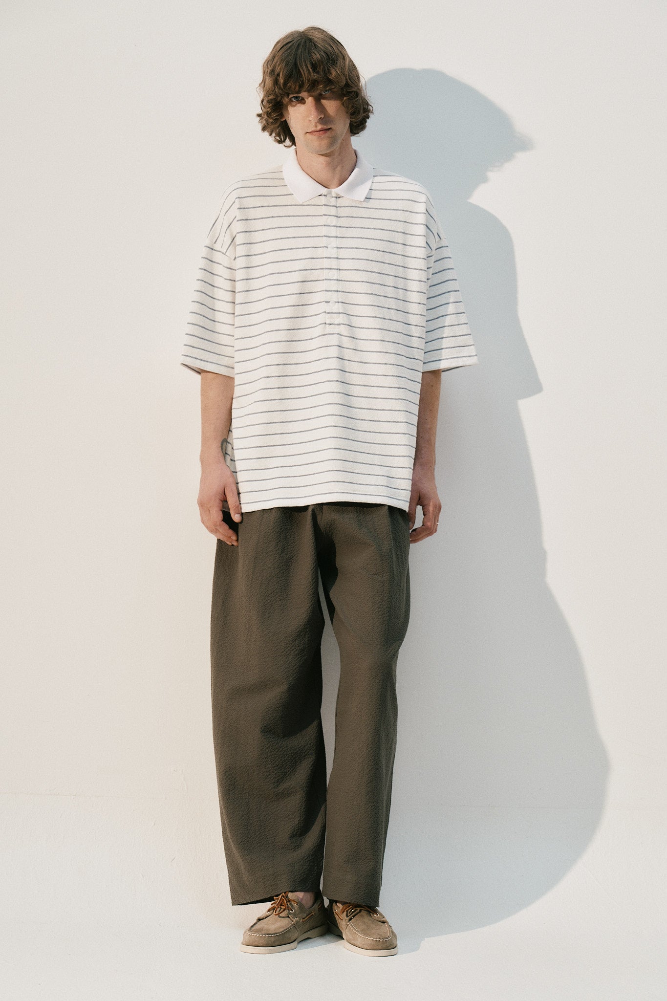 short sleeve oversized polo terry