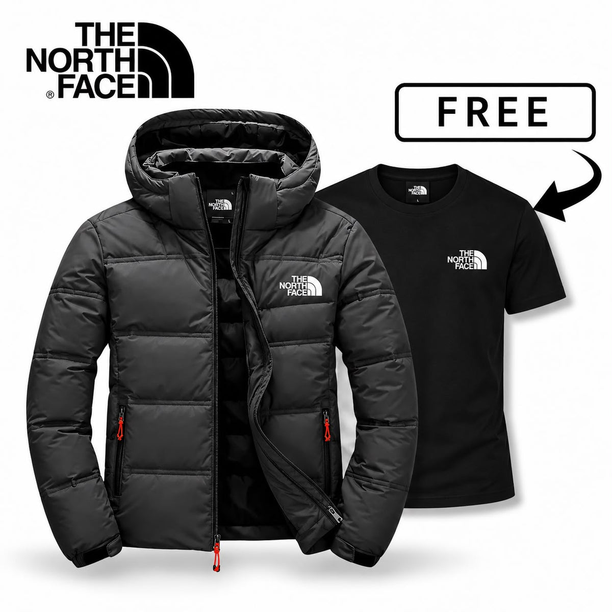 The North Face™ Essential Puffer Jacket + Free T-Shirt
